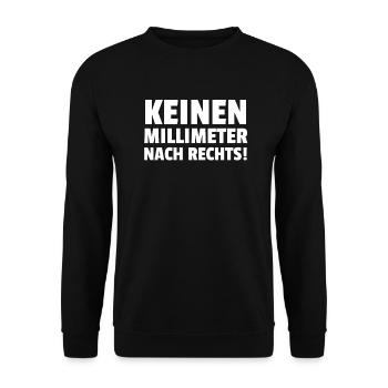 Keinen Millimeter Nach Rechts! - Unisex Pullover - Schwarz - Vorne - Alina (178cm) & Michal (187cm)