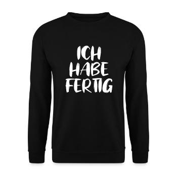 Ich Habe Fertig - Unisex Pullover - Schwarz - Vorne - Alina (178cm) & Michal (187cm)