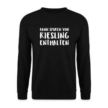 Kann Spuren Von Riesling Enthalten - Unisex Pullover - Schwarz - Vorne - Alina (178cm) & Michal (187cm)