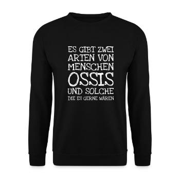 There are two types of human ossis and such - Unisex Sweatshirt - black - Front - Alina (178cm) & Michal (187cm)