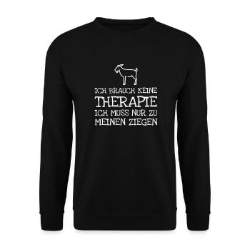 Ich Brauch Keine Therapie Ich Muss Nur Zu Meinen - Unisex Pullover - Schwarz - Vorne - Alina (178cm) & Michal (187cm)