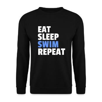 Eat Sleep Swim Repeat - Unisex Pullover - Schwarz - Vorne - Alina (178cm) & Michal (187cm)