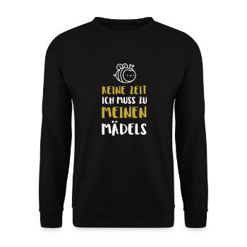 Keine Zeit Ich Muss Zu Meinen Mädels - Unisex Pullover - Schwarz - Vorne - Alina (178cm) & Michal (187cm)