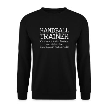 Handball Trainer Wie Ein Normaler Trainer Nur Vi - Unisex Pullover - Schwarz - Vorne - Alina (178cm) & Michal (187cm)