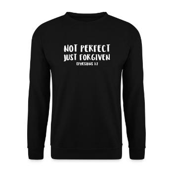 Not Perfect Just Forgiven Ephesians 17 - Unisex Sweatshirt - black - Front - Alina (178cm) & Michal (187cm)