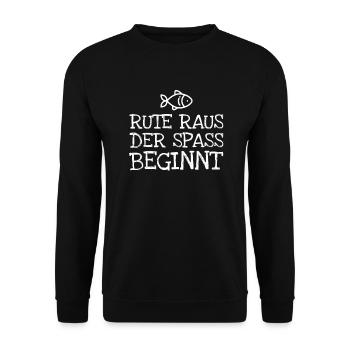 Rute Raus Der Spass Beginnt - Unisex Pullover - Schwarz - Vorne - Alina (178cm) & Michal (187cm)