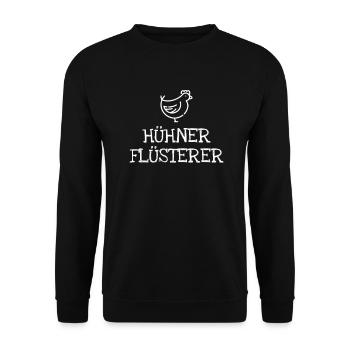 Hühner Flüsterer - Unisex Pullover - Schwarz - Vorne - Alina (178cm) & Michal (187cm)