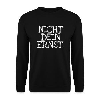 Nicht Dein Ernst. - Unisex Pullover - Schwarz - Vorne - Alina (178cm) & Michal (187cm)