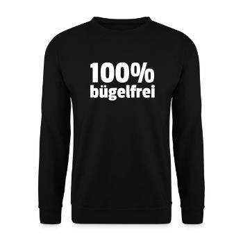 100 Bügelfrei - Unisex Pullover - Schwarz - Vorne - Alina (178cm) & Michal (187cm)