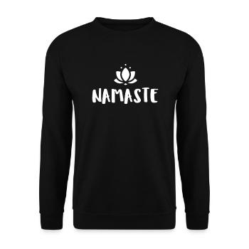 Namaste - Unisex Pullover - Schwarz - Vorne - Alina (178cm) & Michal (187cm)