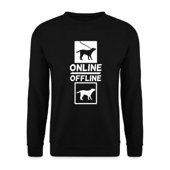 En ligne - hors ligne amoureux des chiens animaux nerd - Sweat-shirt Unisexe - noir - Devant - Alina (178cm) & Michal (187cm)