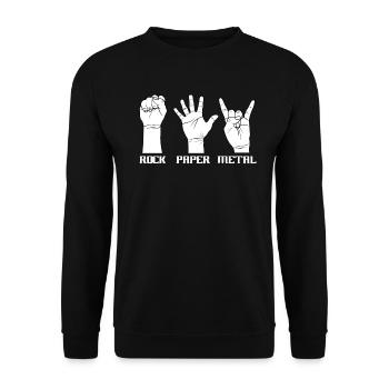 Rock Paper Metal Music Punk Drums - Unisex Sweatshirt - black - Front - Alina (178cm) & Michal (187cm)
