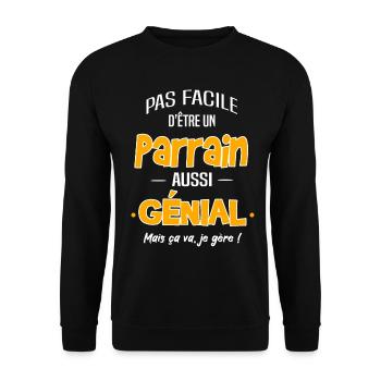 Parrain - Sweat-shirt Unisexe - noir - Devant - Alina (178cm) & Michal (187cm)