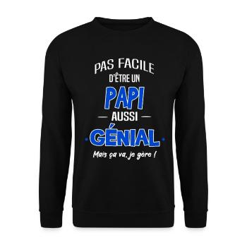 PAPI - Sweat-shirt Unisexe - noir - Devant - Alina (178cm) & Michal (187cm)