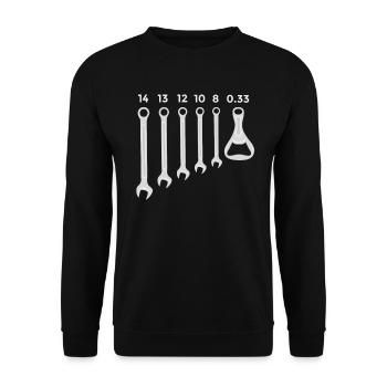 0.33 key artisan beer worker - Unisex Sweatshirt - black - Front - Alina (178cm) & Michal (187cm)