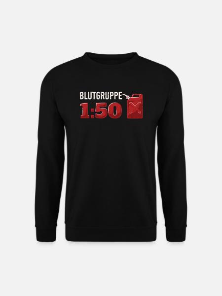 Blutgruppe 1:50 Mofa DDR 2 Takt Motor - Unisex Pullover - Schwarz