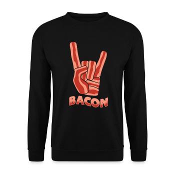 Bacon Rock Musik Rebell Frühstück Grillen - Unisex Pullover - Schwarz - Vorne - Alina (178cm) & Michal (187cm)