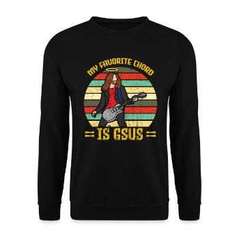 Mon accord préféré est la guitare Gsus Jesus Church - Sweat-shirt Unisexe - noir - Devant - Alina (178cm) & Michal (187cm)