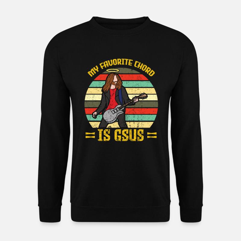 My Favorite Chord Is Gsus Jesus Kirche Gitarre - Unisex Pullover - Schwarz