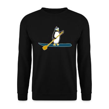 SUP penguin animals nature winter water sports - Unisex Sweatshirt - black - Front - Alina (178cm) & Michal (187cm)