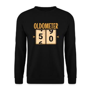 Oldometer 50th Birthday Parents Present - Unisex Sweatshirt - black - Front - Alina (178cm) & Michal (187cm)