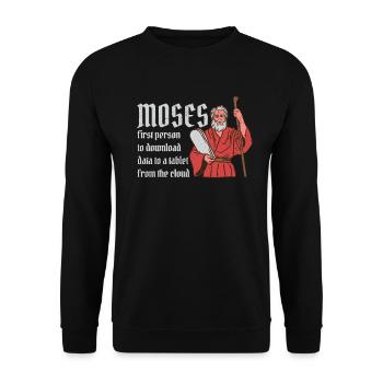 Moses First Person to Download Data from a Cloud - Unisex Sweatshirt - black - Front - Alina (178cm) & Michal (187cm)