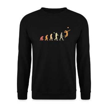 Volleyballer Evolution Geschenk - Unisex Pullover - Schwarz - Vorne - Alina (178cm) & Michal (187cm)