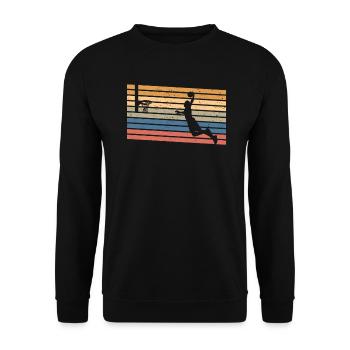 Cadeau de sport de ballon de basket vintage - Sweat-shirt Unisexe - noir - Devant - Alina (178cm) & Michal (187cm)