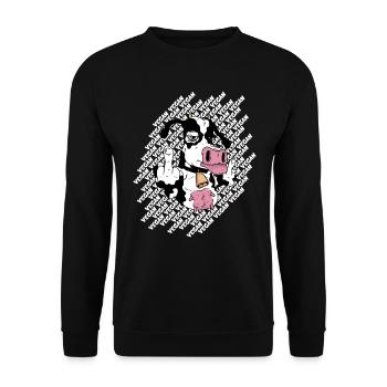 VEGAN COW VEGAN - Unisex Sweatshirt - black - Front - Alina (178cm) & Michal (187cm)
