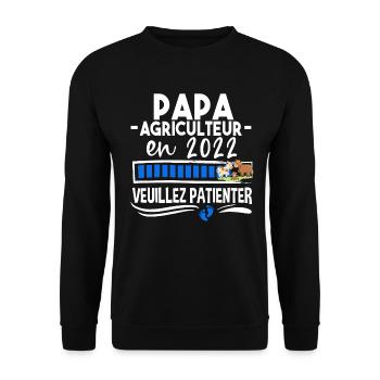 Papa Agriculteur Agriculture 2022 Bébé Naissance - Sweat-shirt Unisexe - noir - Devant - Alina (178cm) & Michal (187cm)