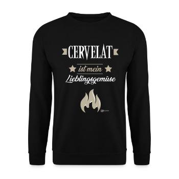 Cervelat ist mein Lieblingsgemüse - Unisex Pullover - Schwarz - Vorne - Alina (178cm) & Michal (187cm)