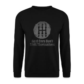 Real Cars Dont Shift Themselves Classic Lover - Unisex Sweatshirt - black - Front - Alina (178cm) & Michal (187cm)