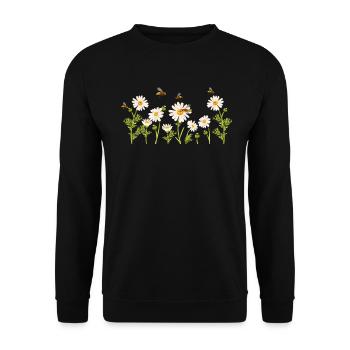 Marguerites Daisy Summer Daisies Flower Garden - Unisex Sweatshirt - black - Front - Alina (178cm) & Michal (187cm)
