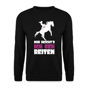 Mir Reichts Ich Geh Reiten Reiterinnen Reiterhof - Unisex Pullover - Schwarz - Vorne - Alina (178cm) & Michal (187cm)