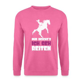 Mir Reichts Ich Geh Reiten Reiterinnen Reiterhof - Unisex Pullover - Pink - Vorne