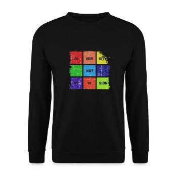 Diversity not Division Peace Love Inclusions Human - Unisex Sweatshirt - black - Front - Alina (178cm) & Michal (187cm)