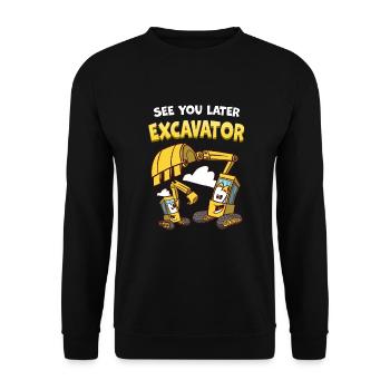 A plus tard Construction d’excavatrice lourde - Sweat-shirt Unisexe - noir - Devant - Alina (178cm) & Michal (187cm)