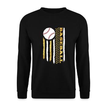 American Flag Vintage USA Sports Baseball Team - Unisex Pullover - Schwarz - Vorne - Alina (178cm) & Michal (187cm)