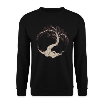 Arbre Yggdrasil Viking Celtique Norse Symbole de vie - Sweat-shirt Unisexe - noir - Devant - Alina (178cm) & Michal (187cm)