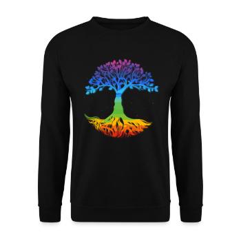 Arbre Yggdrasil Viking Celtique Norse Symbole de vie - Sweat-shirt Unisexe - noir - Devant - Alina (178cm) & Michal (187cm)