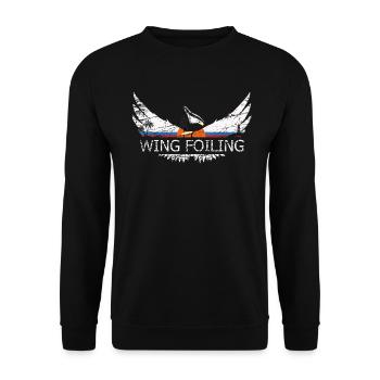 Wing Foiling or Wing Surf and Wing surfing Design - Unisex Sweatshirt - black - Front - Alina (178cm) & Michal (187cm)