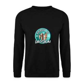 Diversity not Division Peace Love Inclusion Human - Unisex Pullover - Schwarz - Vorne - Alina (178cm) & Michal (187cm)