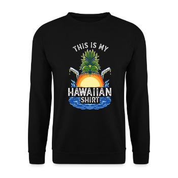 This Is My Hawaiian Palm Summer - Unisex Sweatshirt - black - Front - Alina (178cm) & Michal (187cm)