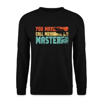 Call Me Master Graduation School College Degree - Unisex Sweatshirt - black - Front - Alina (178cm) & Michal (187cm)
