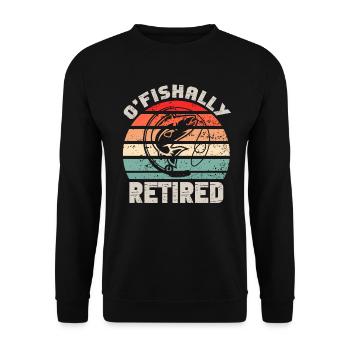 O'fishally retired - Unisex Pullover - Schwarz - Vorne - Alina (178cm) & Michal (187cm)