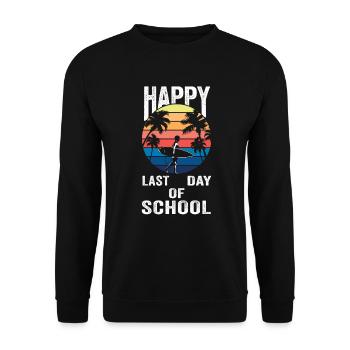Happy Last Day Of School Students And Teachers - Unisex Sweatshirt - black - Front - Alina (178cm) & Michal (187cm)