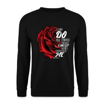 I Can Do All Things Through Christ Strengthens - Unisex Sweatshirt - black - Front - Alina (178cm) & Michal (187cm)