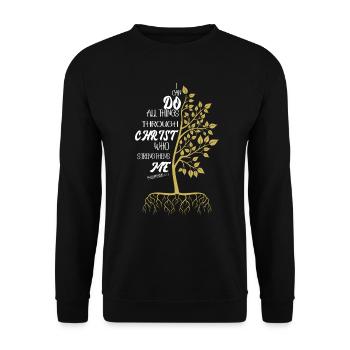 I Can Do All Things Through Christ Strengthens - Unisex Sweatshirt - black - Front - Alina (178cm) & Michal (187cm)