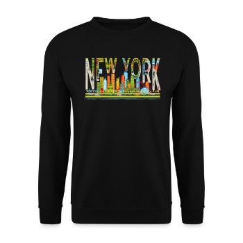 New York Skyline Heartbeat Statue de la Liberté - Sweat-shirt Unisexe - noir - Devant - Alina (178cm) & Michal (187cm)
