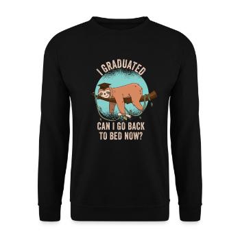 I Graduated Can I Go Back to Bed Now Finally - Unisex Pullover - Schwarz - Vorne - Alina (178cm) & Michal (187cm)